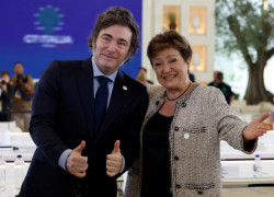 Javier Milei junto a Kristalina Georgieva